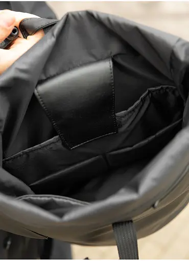Мужской рюкзак ролл Sambag RollTop Double черный 41 х 27 х 18 см (24330001m) - фото 6