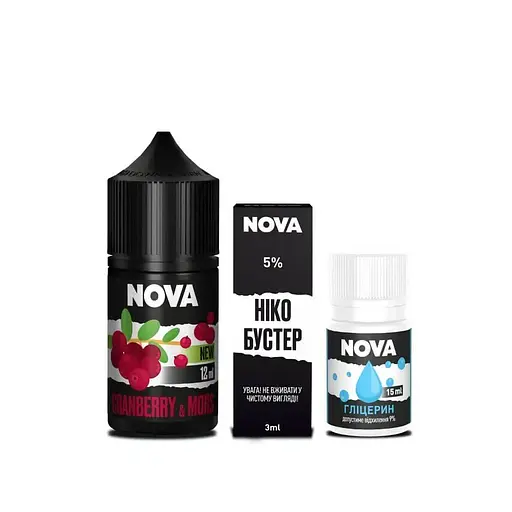 Набор компонентов для самозамеса солевой заправки Nova 30 мл CRANBERRY MORS Клюквенный Морс, 0-50 мг (18077) - фото 2