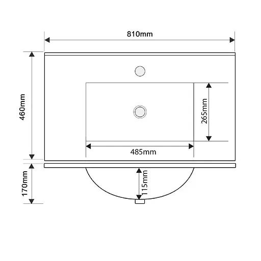 Умивальник меблевий Mixxus Premium Cubic-1503 810x460x170 мм з отвором під змішувач і переливом MP6497, Білий - фото 5