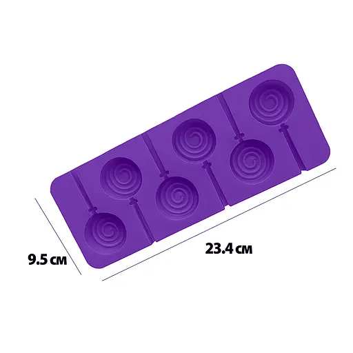 Силиконовая форма для леденцов и конфет на палочке "Спираль", Kitchen Master Фиолетовый 87620 - фото 3