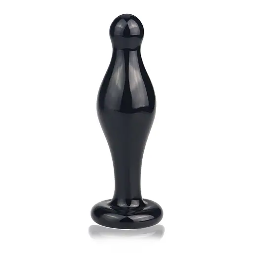 Анальна пробка Love Toy Glass Romance Just Fun 4.5" 11.3 см (чорний)