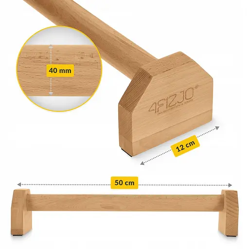 Упоры для отжиманий (паралетсы) 4FIZJO деревянные, удлиненные 4FJ0644 (P-5905973400367) - фото 2