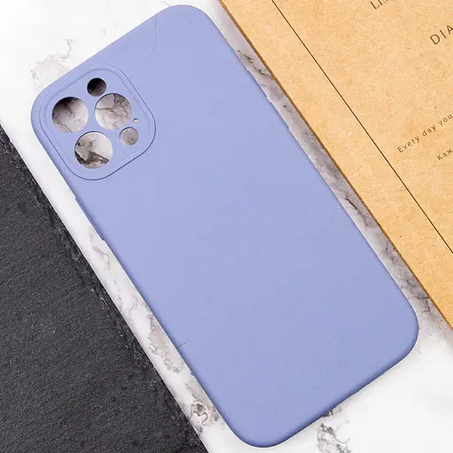 Чехол Silicone Case Full Camera Protective AA NO LOGO для Apple iPhone 12 Pro Max 6.7 Серый/Lavender Gray - фото 5