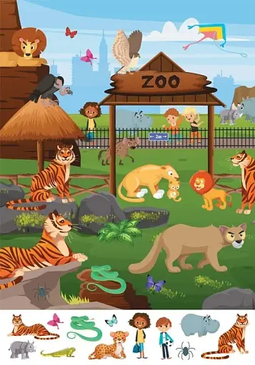 Книга-картонка Великий віммельбух. Зоопарк - фото 7