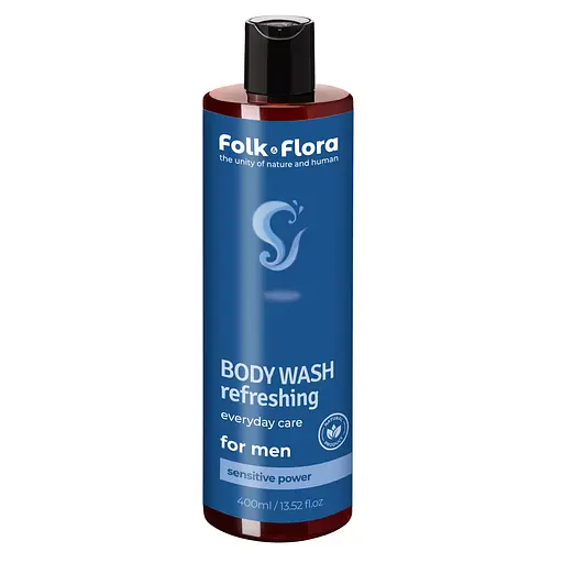 Мужской гель для душа Folk&Flora Освежающий 400 мл - фото 1
