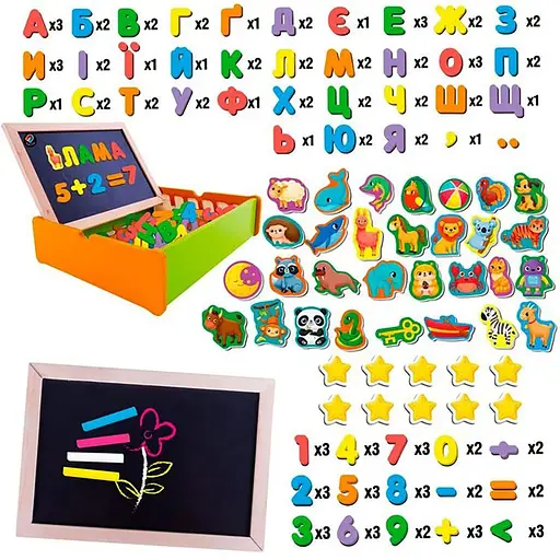 Игра настольная "Магнитный развивающий набор с доской" Vladi Toys VT5411-17 Укр - фото 5