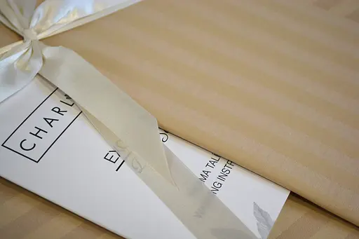 Постільна білизна Charlotte Cappucino Сатин-Stripe / простирадло на резинці 180x200см Cotton Shine pbe0052114 - фото 4