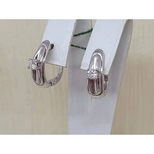 Золотые серьги ЮЗ "Багет" с бриллиантами. 2801/1 - фото 3