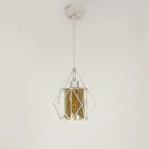 Підвіс у білому корпусі із янтарним плафоном Line.F 12652/1 WT+AM - фото 5