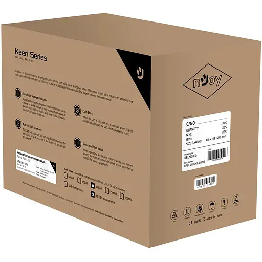 Источник бесперебойного питания NJOY Keen 1000 (UPLI-LI100KE-CG01B) Lin.int., AVR, 4 x евро, пластик - фото 5