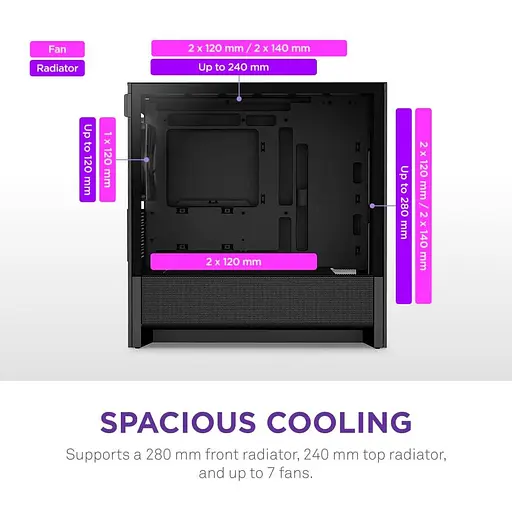 Корпус NZXT H3 Flow из закаленного стекла без блока питания, черный (CC-H31FB-01) - фото 8