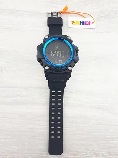 Мужские спортивные часы Skmei 1384 Черный Синий - фото 4