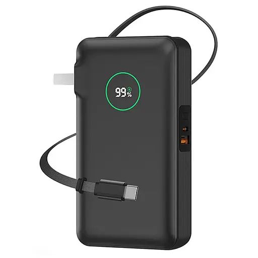 Портативний ЗП Power Bank WIWU Wi-P049 22.5W+PD35W with cable 10000 mAh Black
