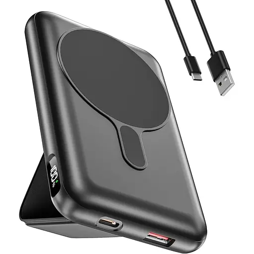 Магнітний павербанк живлення Tnibition, складний бездротовий ємністю 12000 мАг PD 22,5 Вт QC3.0