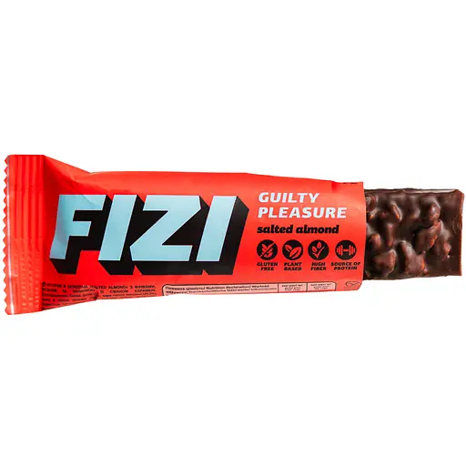 Батончик шоколадний Fizi Guilty Pleasure Salted Almond 40 г х 10 шт. шоу-бокс - фото 2