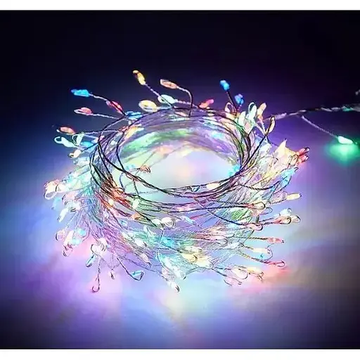 Светодиодная гирлянда капля нить LTL длина 2,5 м 25led батарейки разноцветная RGB