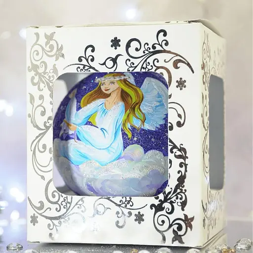 Ялинкова прикраса Санта Шоп Янгол на хмарі скло (4820001106749) - фото 4