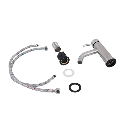 Змішувач для умивальника Lidz Aria 0011F (k35) LDARI0011FNKS46091 Nickel Нержавіюча сталь - фото 4