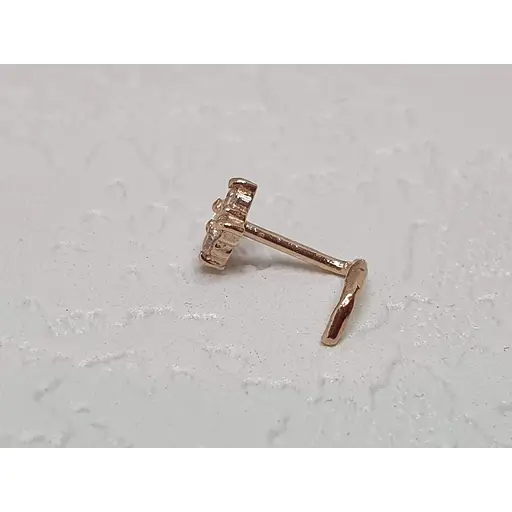 Золота сережка-пірсинг Dear в ніс Dear з фіанітами. 1041.1 - фото 2