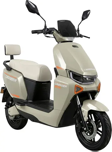 Электроскутер Двухместный Crosser V9 (1600W, 72V/24Ah) Бежевый - фото 1