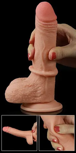 Фаллоимитатор LoveToy Sliding Skin Dong 15.5 см телесный - фото 18