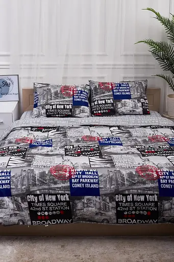 Пододеяльник Moon&Star Бязь Gold Люкс New York King Size 220x240 см - фото 2