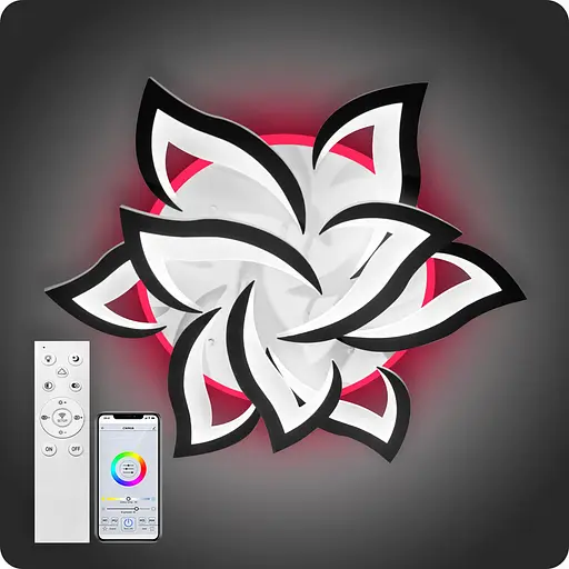 Люстра світлодіодна 517 Light 3color з пультом 144Вт Чорний (02076) - фото 2