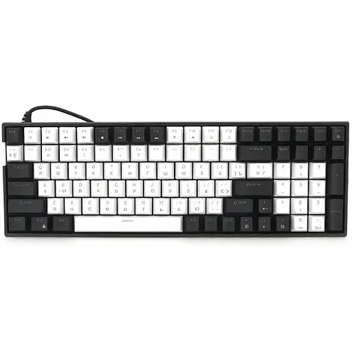 Механическая клавиатура USB XStrike XS-1030, длина кабеля 150см, RGB подсветка, Eng/Укр/Рус, 395х150х45 мм, Black/White, 100к, Q20