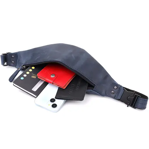 Чоловіча зручна бананка із натуральної вінтажної шкіри SHVIGEL 29х11х4,5 см sum0027468 - фото 8