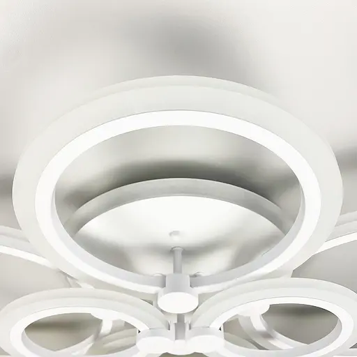 Світлодіодна люстра Senta на 6 кілець в білому корпусі на 3 світлових режими | Line F | Арт. A2374/6 WT - фото 2