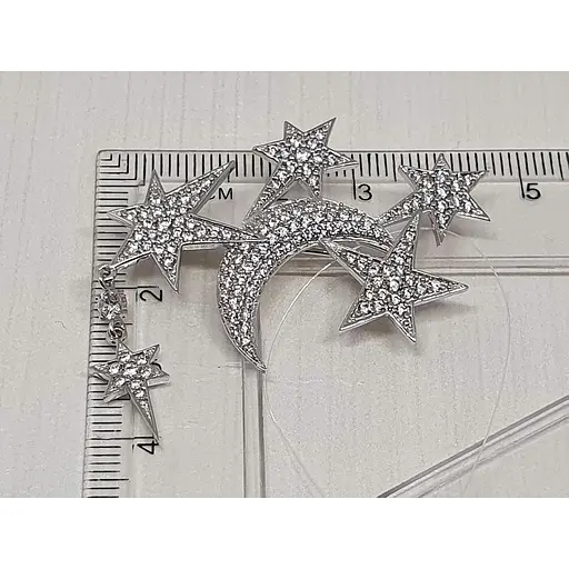 Срібна брошка Dear з фіанітами. 9008.1С - фото 4