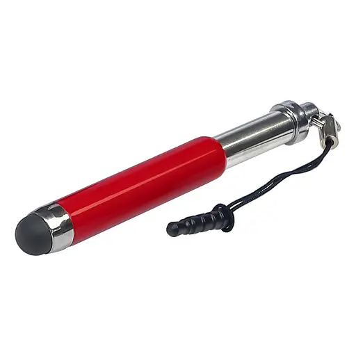 Стилус-брелок ємнісний, висувний, червоний - фото 2