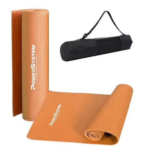 Коврик для йоги и фитнеса Power System PS-4014 PVC Fitness-Yoga Mat Orange (173x61x0.6) (PS-4014_Orange) - фото 1