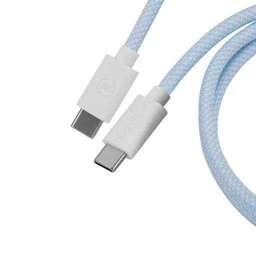 Кабель Keychron USB-A/USB-C > USB-C зарядка/синхронизация, 1.36м, Type-C, Coiled Aviator, синий - фото 2