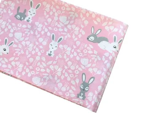 Хлопковая пеленка Moontime 100х80см "Кролики на розовом" - фото 1