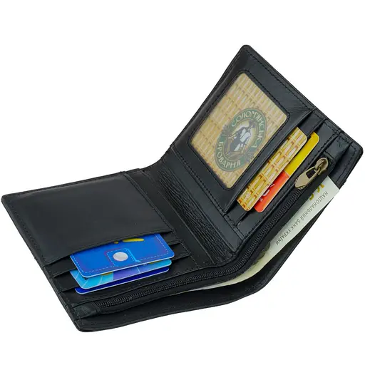 Мужской кожаный кошелек Vintage 9.5х12х3 см acs0015334 - фото 9