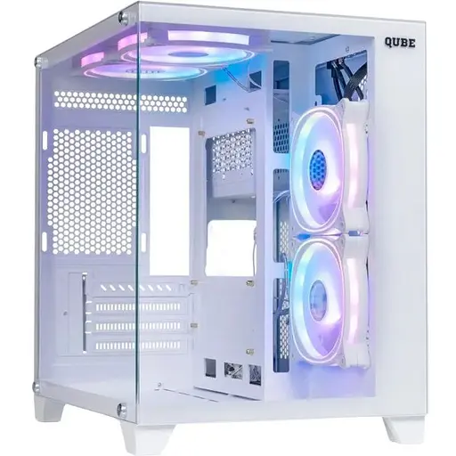 Корпус Qube REEF ARGB, білий, MidTower, без БЖ, для microATX / mini-ITX, 1xUSB 3.0 / 2xUSB 2.0, макс. CPU - 160 мм / VGA - 320 мм, - фото 1