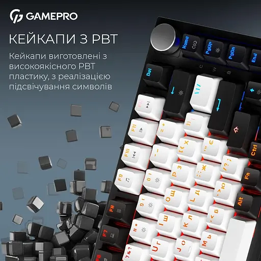 Клавіатура GamePro Asgard Valhalla 75% Exploded QLAB Orange Switches (MK160B Pro) - фото 9