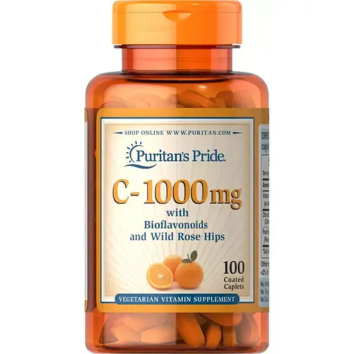 Витамины и минералы Puritan's Pride Vitamin C 1000 mg with Bioflavonoids & Rose Hips, 100 каплет - фото 1