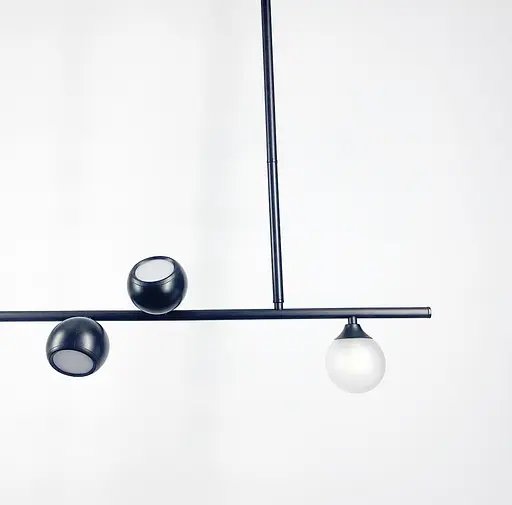 Видовжена підвісна люстра SIMPLE у чорному каркасі Line.F Довжина 100 см - фото 8