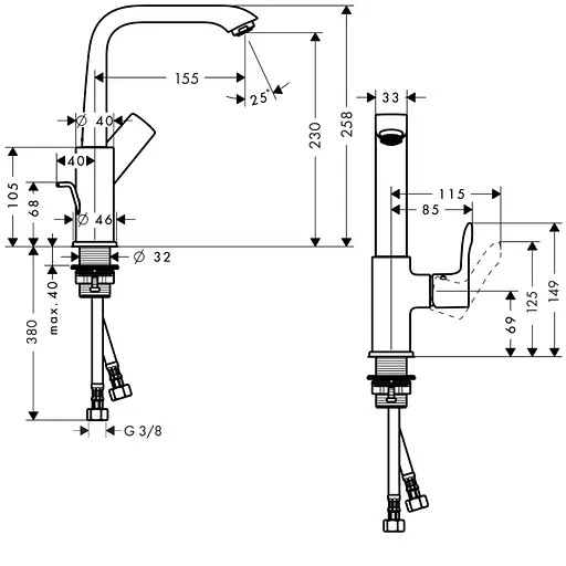 Змішувач для умивальника Hansgrohe Metris EcoSmart 31087000 Хром - фото 2