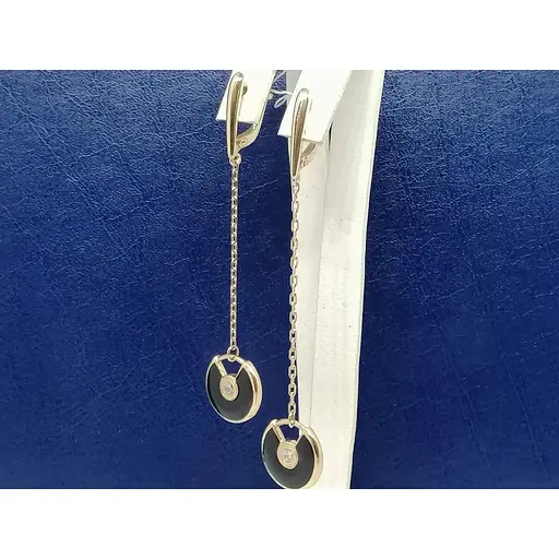 Золотые серьги Империя золота с фианитами и эмалью. СВ790И - фото 3