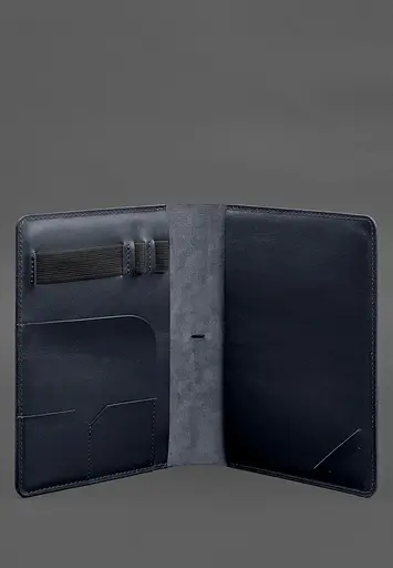 Кожаный блокнот А5 (софт-бук) 9.4 синий - фото 4