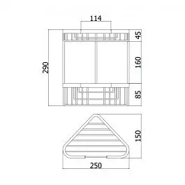 Полка угловая Paffoni 250x150xh290 см chrome ZPOR005CR, Хром - фото 2