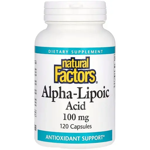 Альфа-липоевая кислота Natural Factors Alpha-Lipoic Acid 200 mg, 120 капсул для антиоксидантной защиты