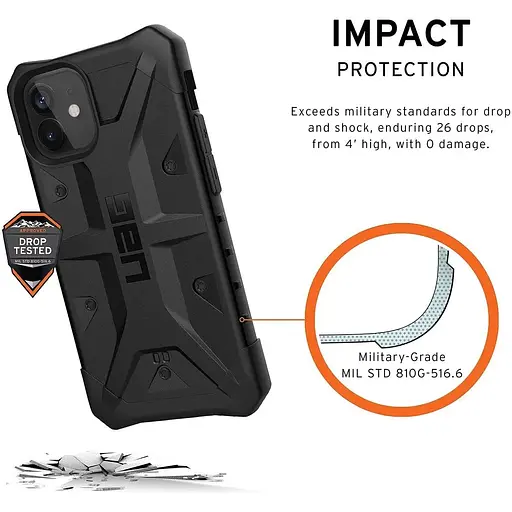 Оригинальный противоударный чехол UAG Pathfinder для iPhone 12 Mini (5.4") Black (112347114040) - фото 9