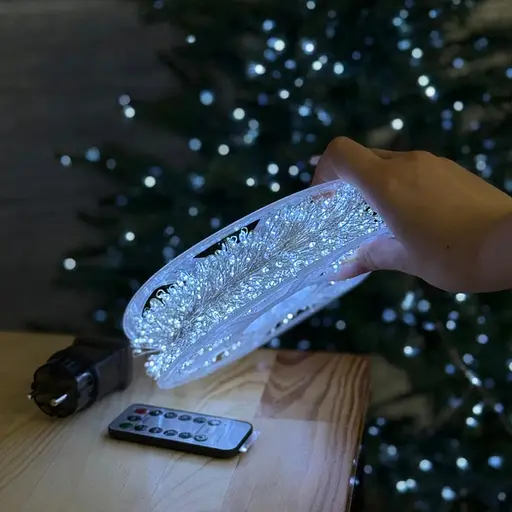 Гирлянда Роса мишура на прозрачном проводе 50 метров 1500 LED Белый - фото 2