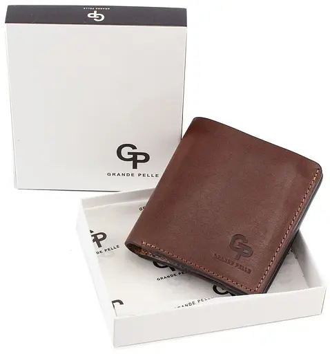 Мужской кожаный кошелек Grande Pelle 11.5х11.5х3 см acs0024457 - фото 7