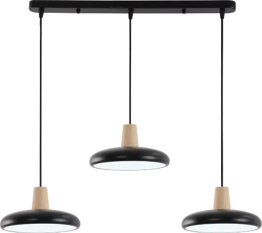 Подвесная люстра XI3342-3 черный + дерево - фото 5