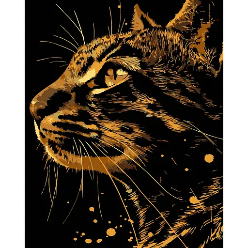 Набор для росписи по номерам Strateg Бенгальский кот на черном фоне 40 х 50 см (AH1211-8) - фото 1